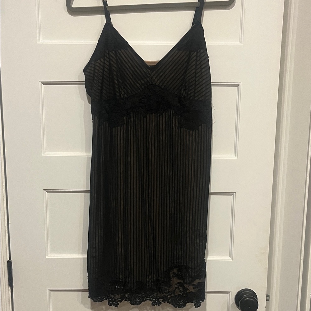 Soma Black Sheer Lace Chemise